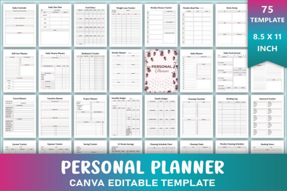 Editable Personal Planner Canva Template