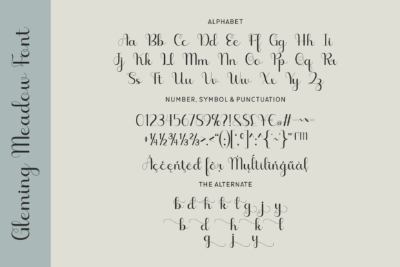 Gleming Meadow Font PNG with transparent background - Preview 1