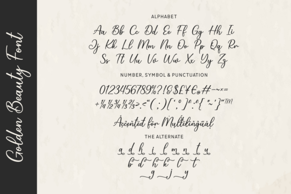 Golden Beauty Font - Preview 1