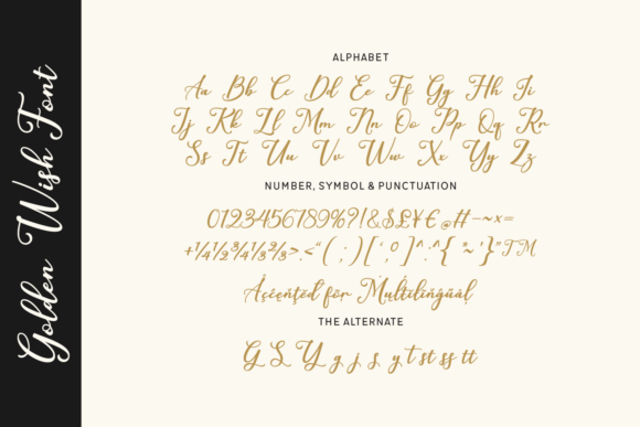Golden Wish Font PNG with transparent background - Preview 1
