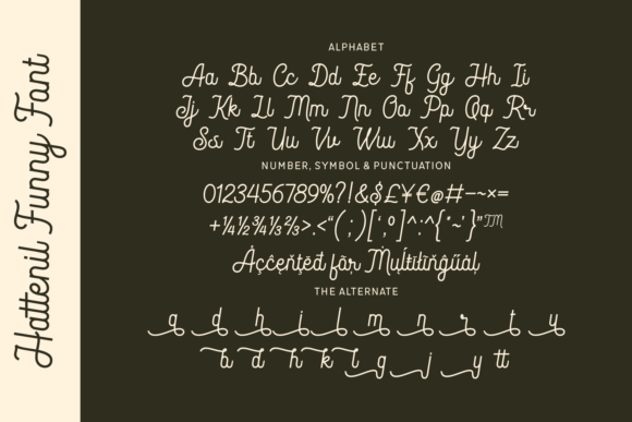 Hattenil Funny Font PNG with transparent background - Preview 1