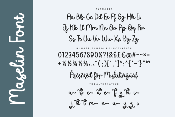 Maselin Font PNG with transparent background - Preview 1