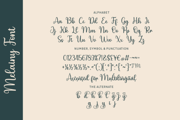 Melainy Font PNG with transparent background - Preview 1