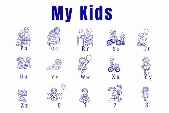 My Kids Font PNG with transparent background - Preview 2
