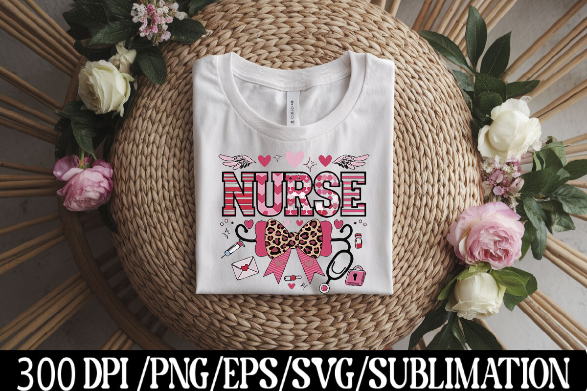 Nurse Valentine Coquette Bow PNG T-Shirt Graphic by mamtaj019838 ...