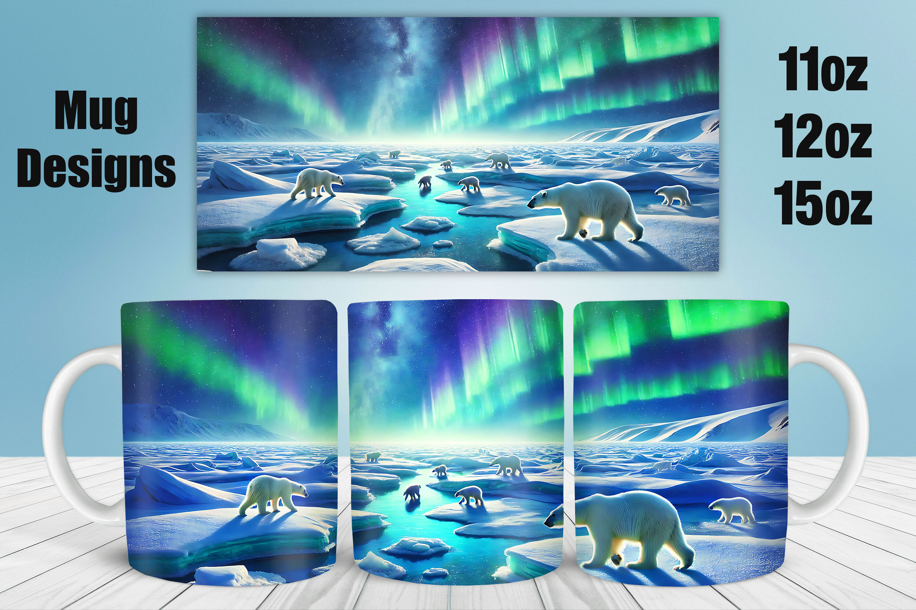 Polar Bear Mug Wrap Png Design Graphic by InspiredLayouts · Creative ...