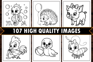 Cute Baby Animal Coloring Pages for Kids Graphic by PixelQuill ...