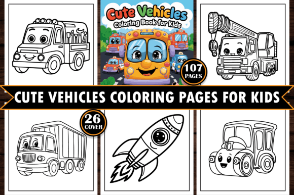 Cute Vehicles Coloring Pages for Kids