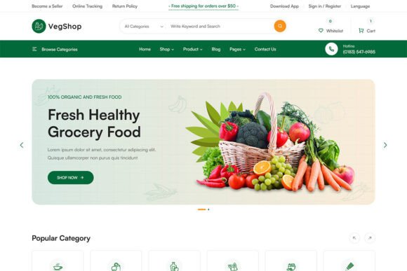 Grocery Shop Ecommerce HTML Tempalte
