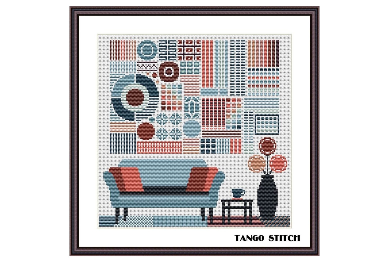 Living Room Ornament Cross Stitch Design