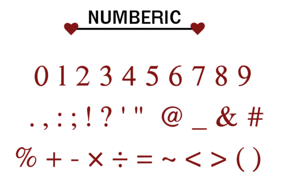 Love 1 Font PNG with transparent background - Preview 3