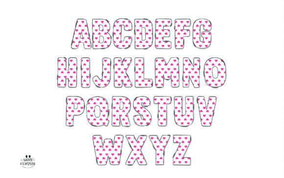 Love Valentine's Doodle Heart Font font preview - 2