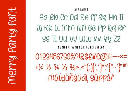 Merry Party Font PNG with transparent background - Preview 1