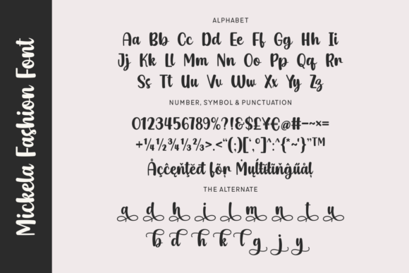 Mickela Fashion Font PNG with transparent background - Preview 1