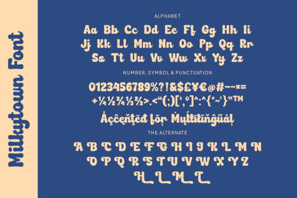 Milkytown Font PNG with transparent background - Preview 1