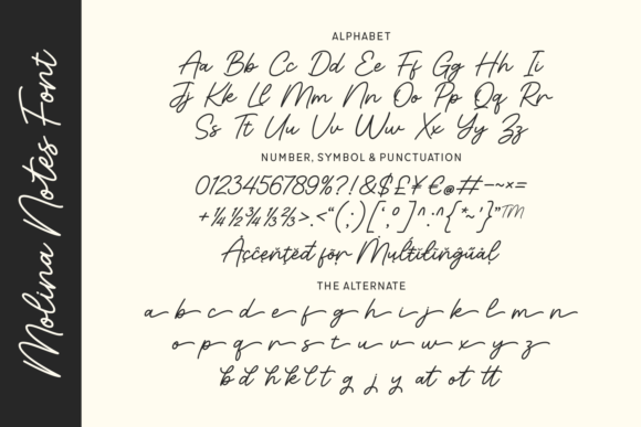 Molina Notes Font PNG with transparent background - Preview 1