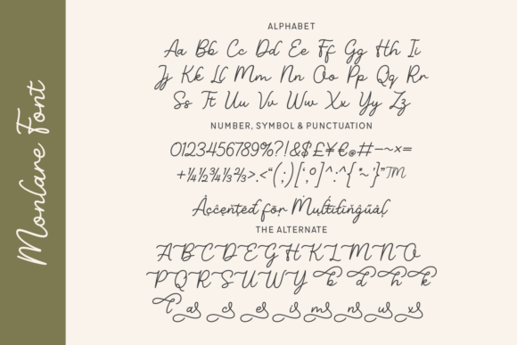 Monlare Font PNG with transparent background - Preview 1