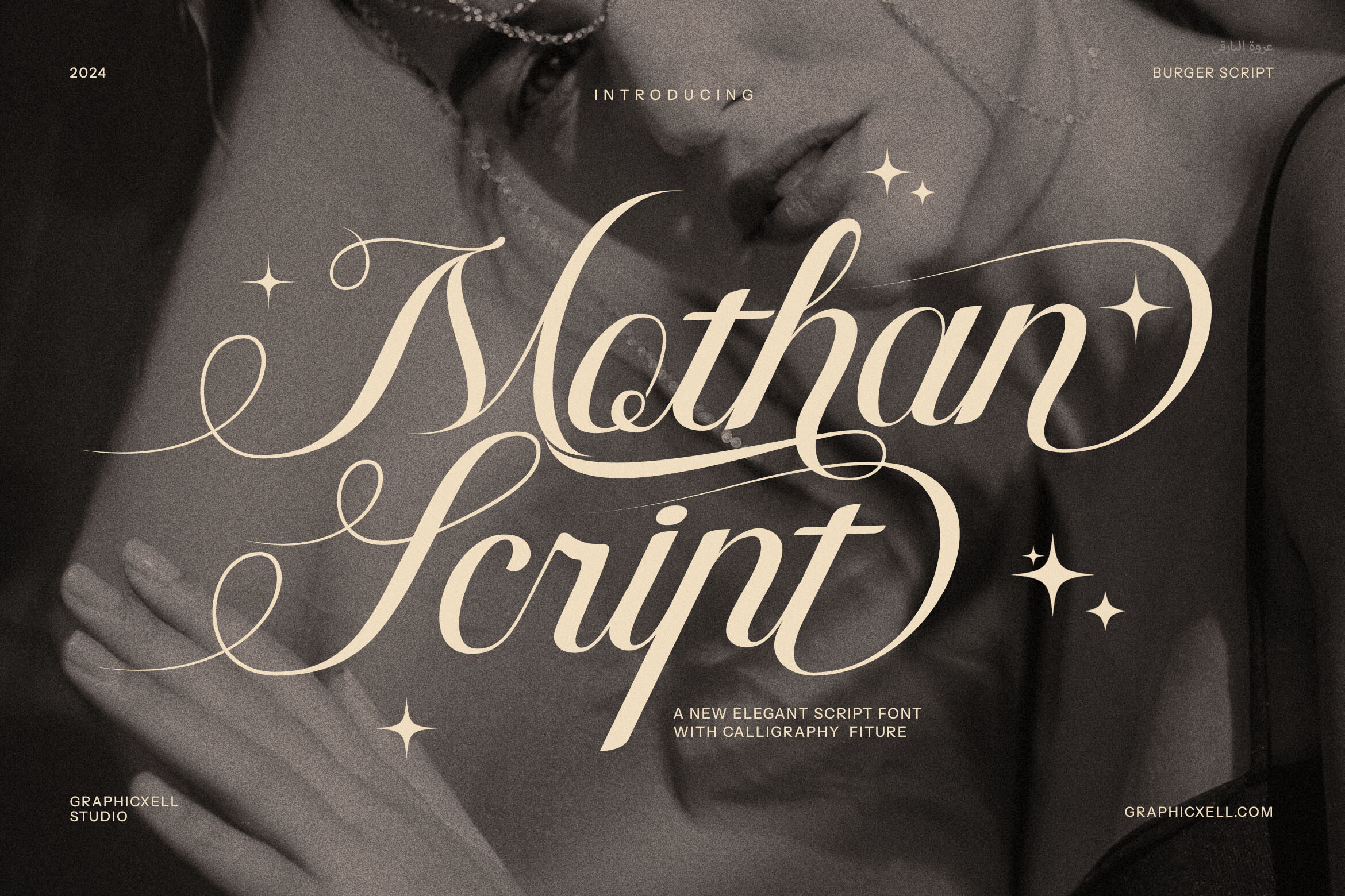 Mothan preview — editorial bohemian script for journal-style invitations and artisan stationery