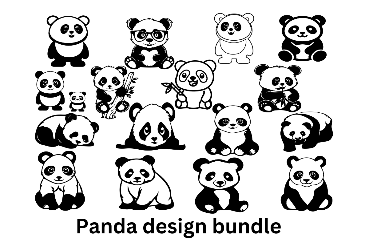 Panda Design Svg Bundle Graphic by hossain.dipa34 · Creative Fabrica
