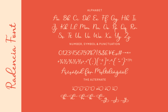 Radencia Font PNG with transparent background - Preview 1