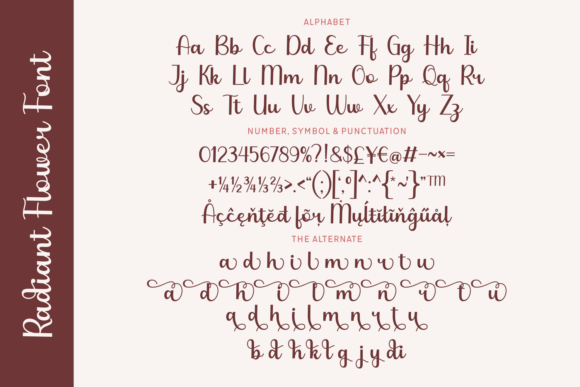 Radiant Flower Font PNG with transparent background - Preview 1