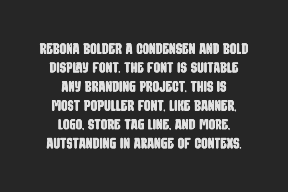 Rebona Bolder Font PNG with transparent background - Preview 1