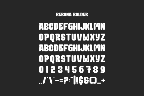 Rebona Bolder Font PNG with transparent background - Preview 2