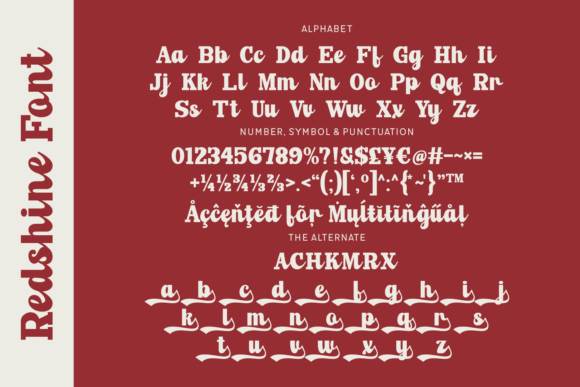 Redshine Font PNG with transparent background - Preview 1
