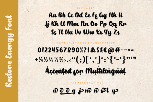 Restore Energy Font PNG with transparent background - Preview 3