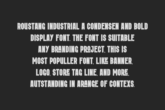 Roustang Industrial Font PNG with transparent background - Preview 1