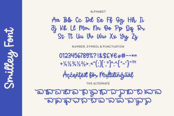 Smilley Font PNG with transparent background - Preview 1