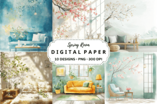Watercolor Spring Room Background Graphic by pcudesigns · Creative Fabrica