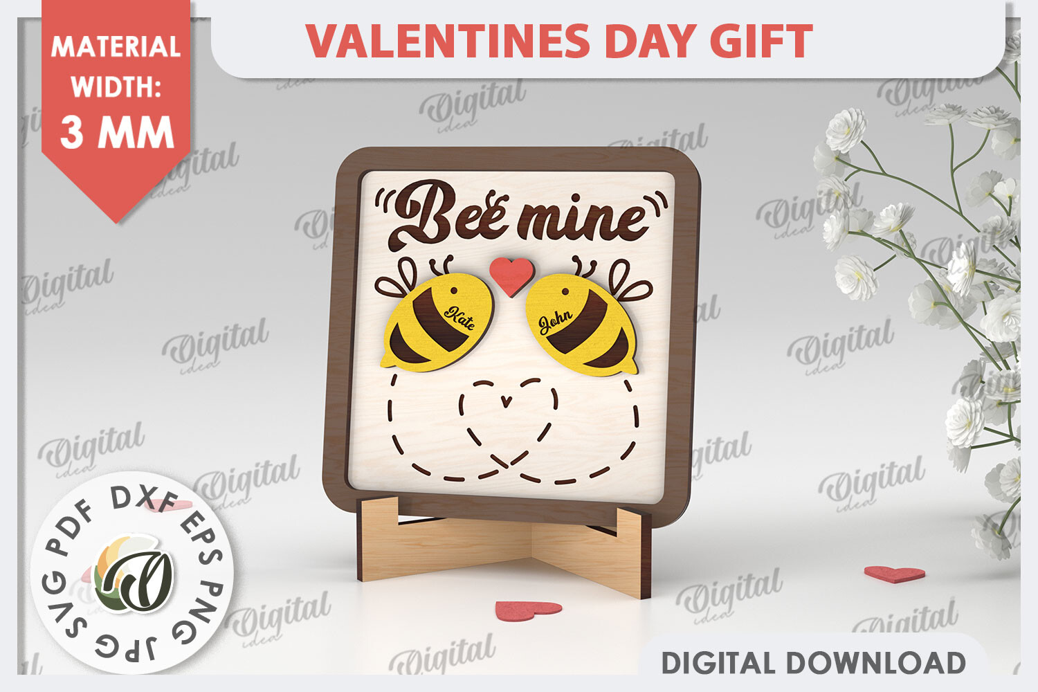 3D Valentines Day Gift Laser Cut Design · Creative Fabrica