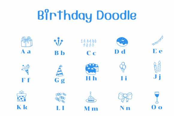 Birthday Doodle Font - Preview 1