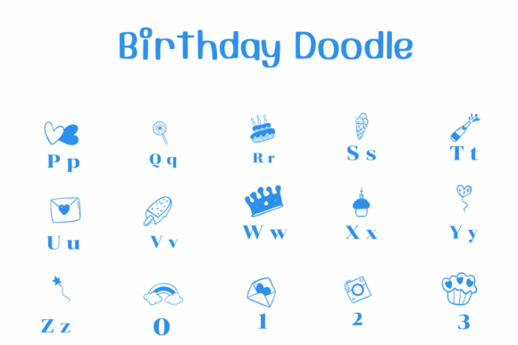Birthday Doodle Font - Preview 2