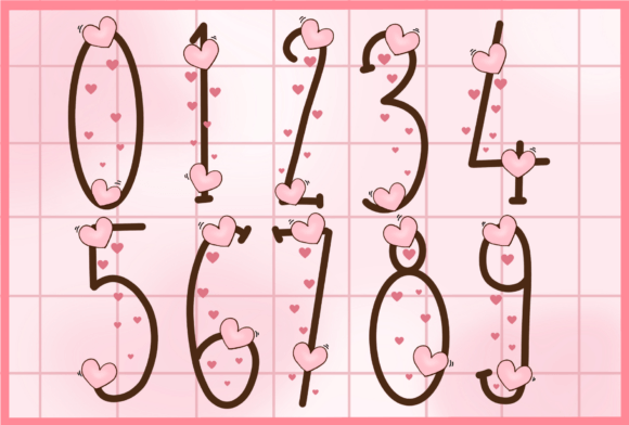Cute Sweet Bear Heart Font PNG with transparent background - Preview 2
