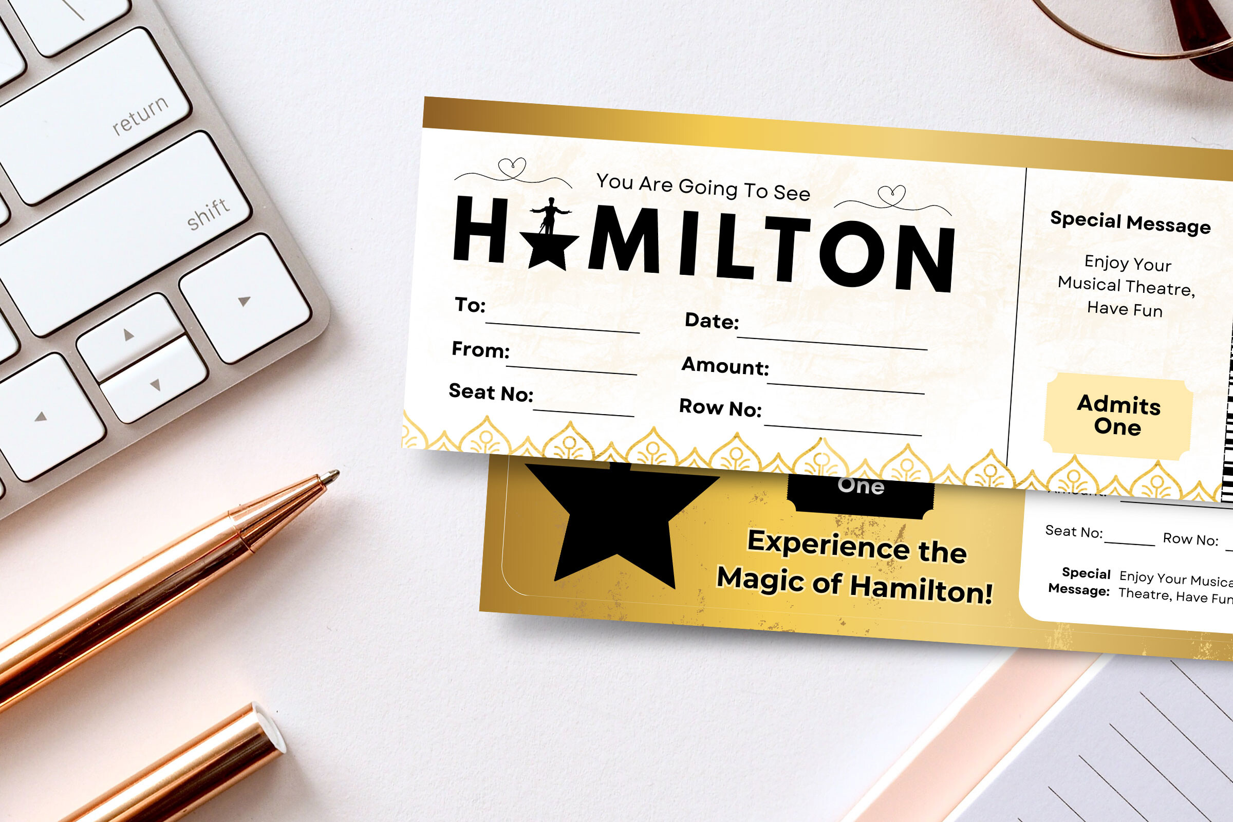 Hamilton Broadway Custom Ticket Template