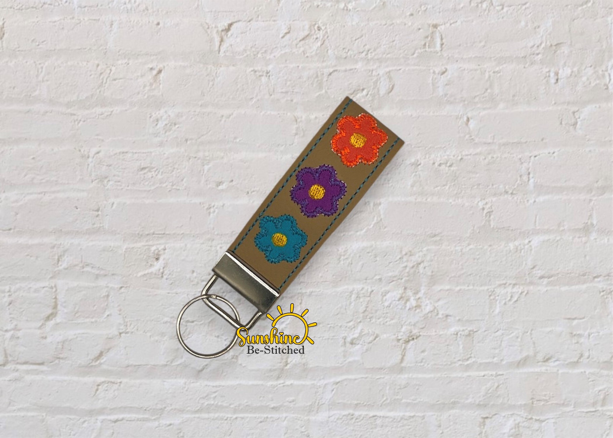 ITH Flower Applique Key Fob