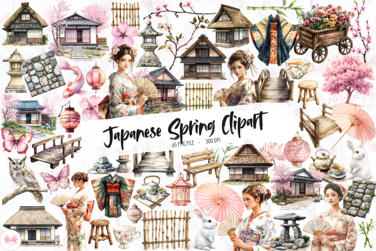 Japanese Spring Clipart Graphic by Markicha Art · Creative Fabrica