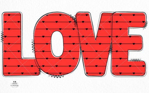 Love Valentine's Little Heart Font PNG with transparent background - Preview 1