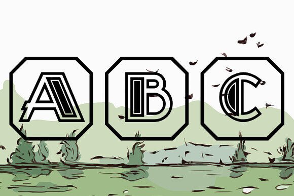 Morava Capitals Font PNG with transparent background - Preview 2