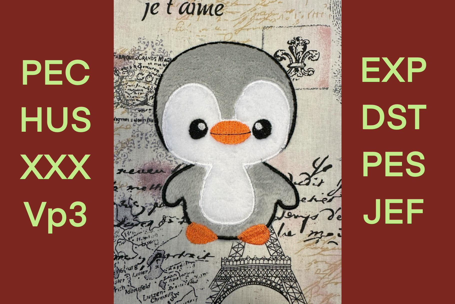 Pengui Appliqué - Embroidery Pattern
