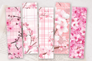 Pink Sakura Flowers Plaid PNG Bookmark D Graphic by CraftyCakes ...