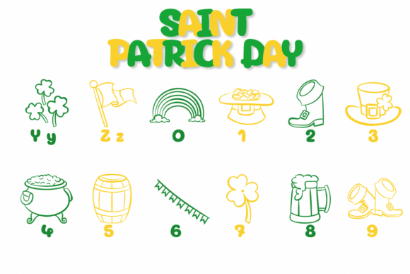 Saint Patrick Day Font PNG with transparent background - Preview 3