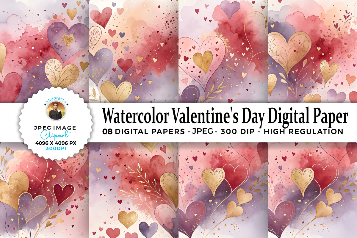 Valentine’s Day Digital Paper Graphic by sagorarts · Creative Fabrica