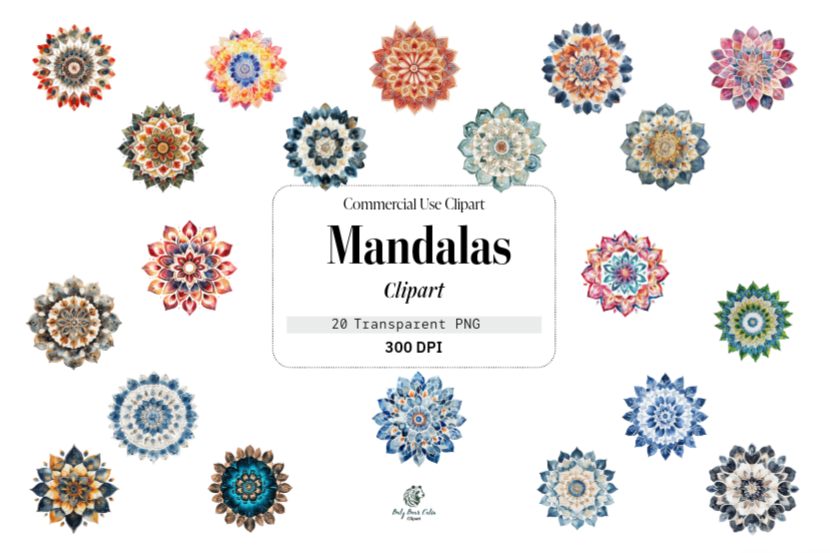 Watercolor Mandalas Graphic by BabyBearcabinclipart · Creative Fabrica