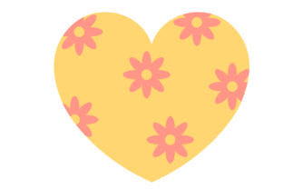 Yellow Floral Heart Graphic by Vivid Visions · Creative Fabrica