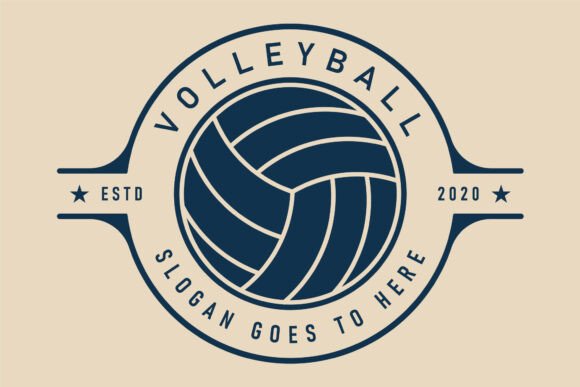 Volleyball Logo Minimalist Vector Icon