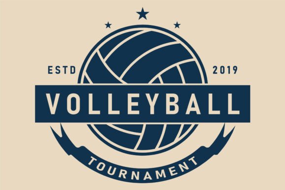 Volleyball Sport Logo Design Minimalist,