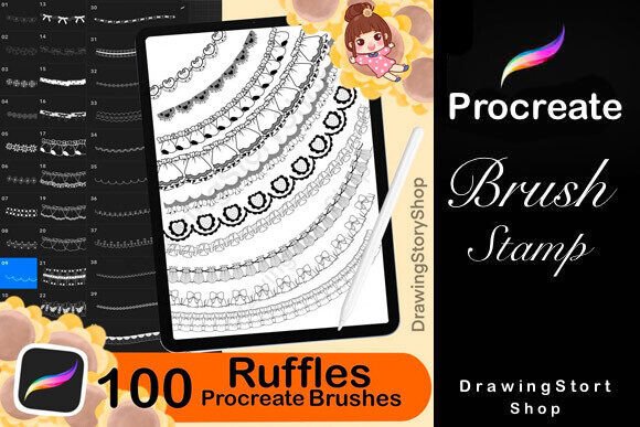 100 Procreate Ruffles Brushes